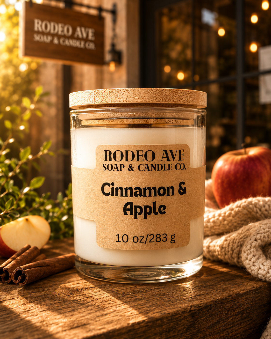 Cinnamon and Apple scented candle