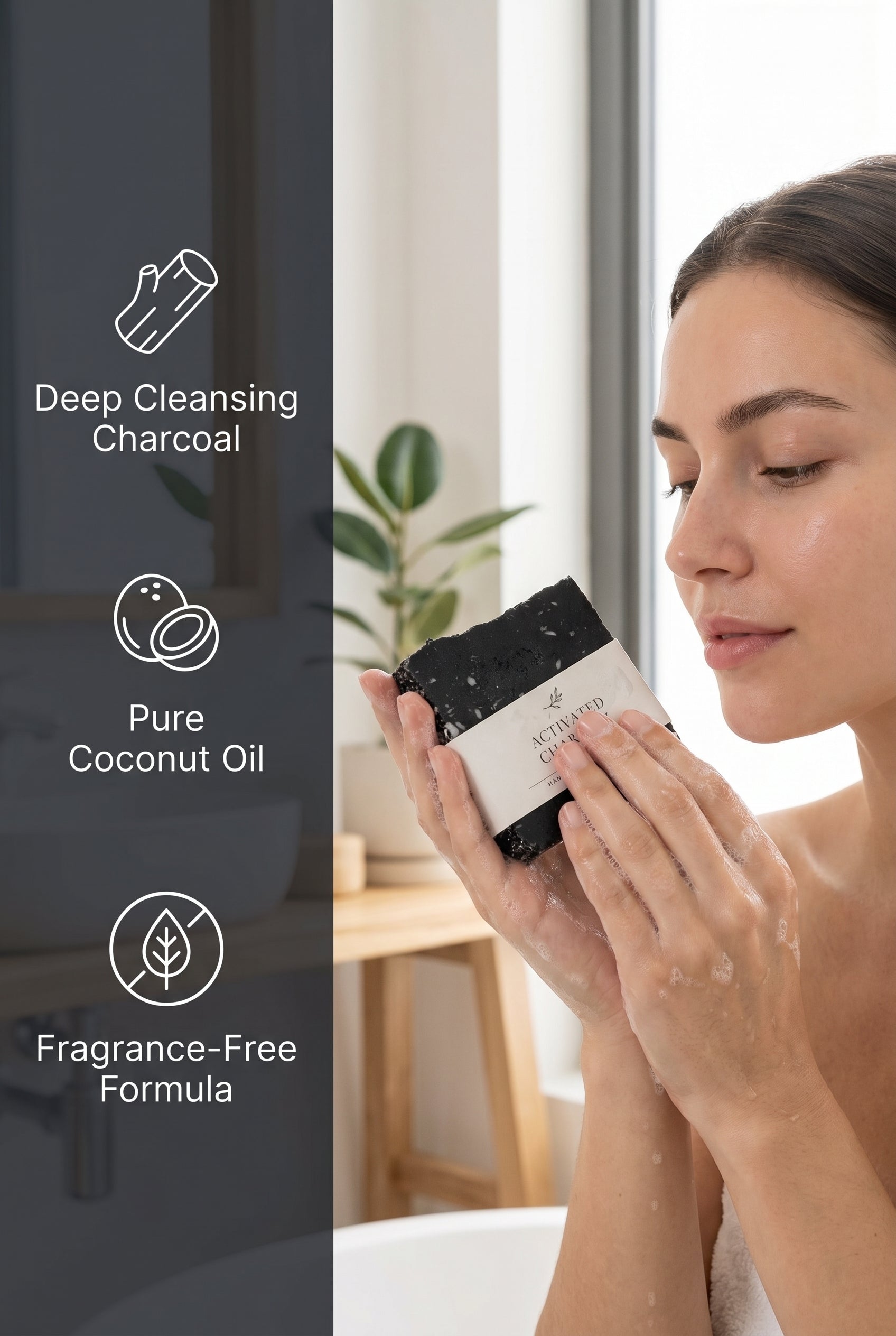 Activated Charcoal unscented facial bar