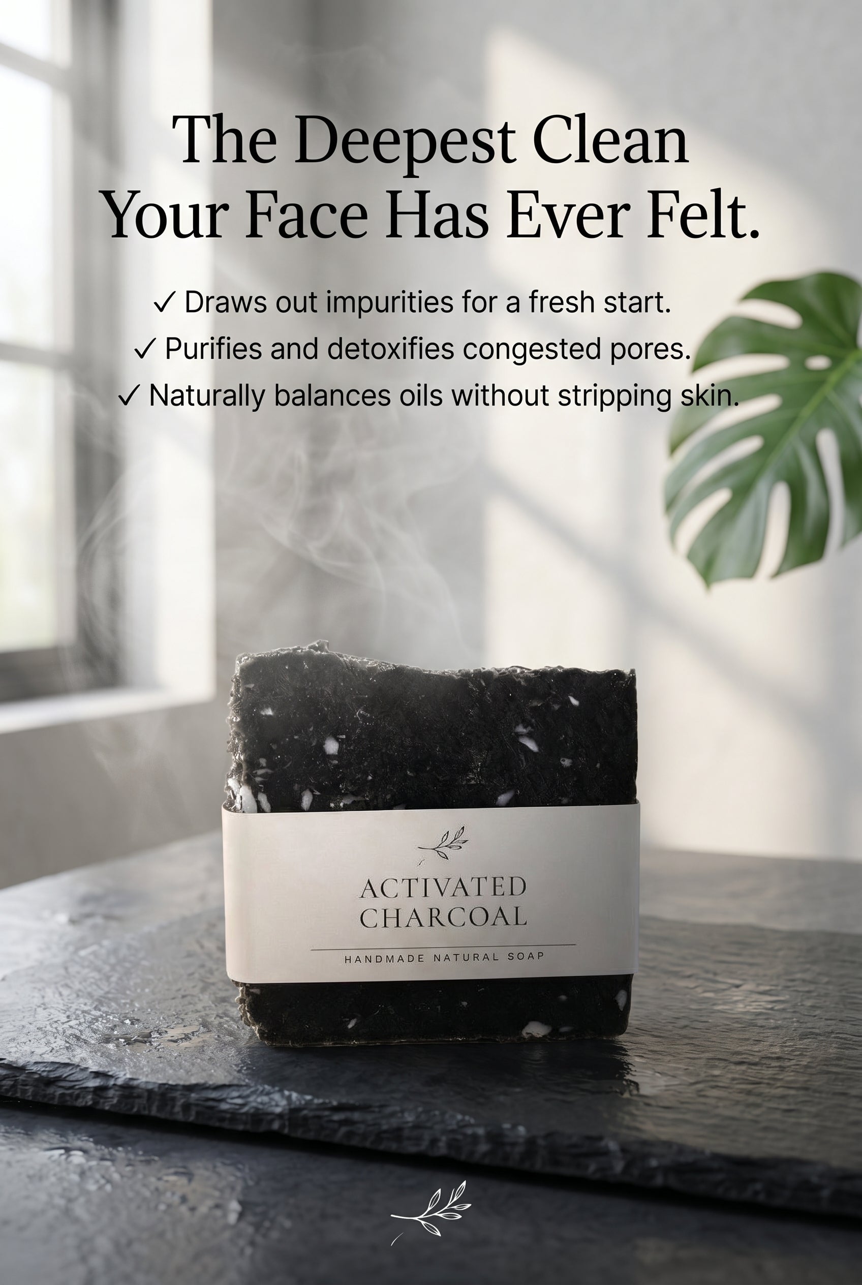 Activated Charcoal unscented facial bar